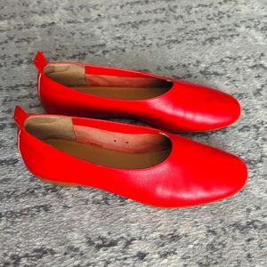 Everlane Red Italian Leather Day Glove Ballet Flats 5.5-6